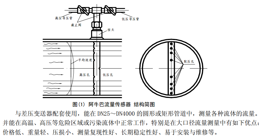 阿牛巴流量計結(jié)構(gòu)原理圖